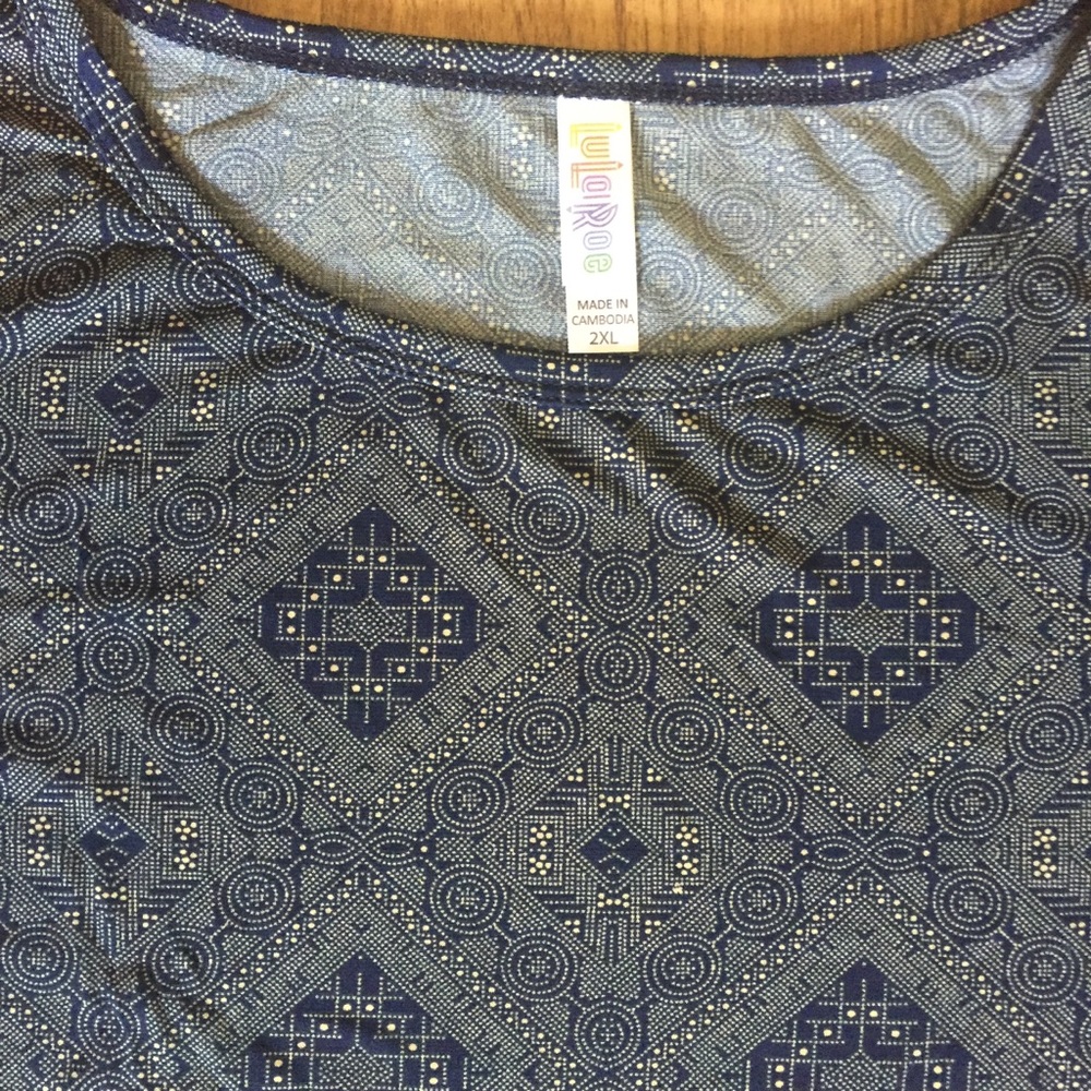 LuLaRoe blue print silky dress
